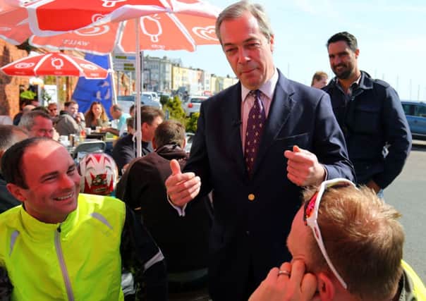 Nigel Farage speaking to voters in Ramsgate