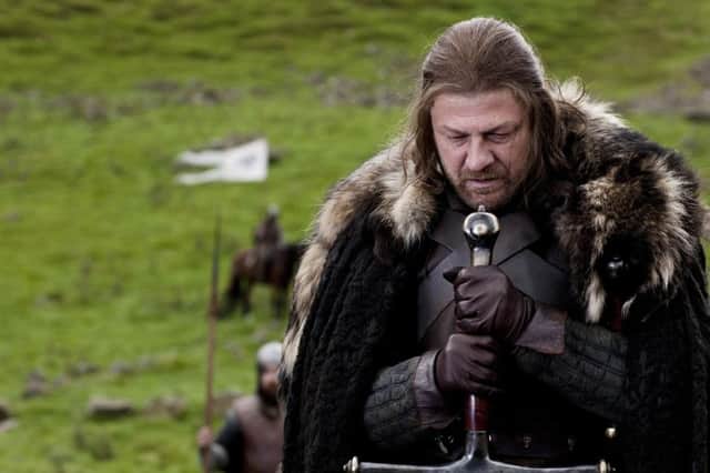 Sean Bean portrays Eddard Stark in a scene from the HBO series, "Game of Thrones."