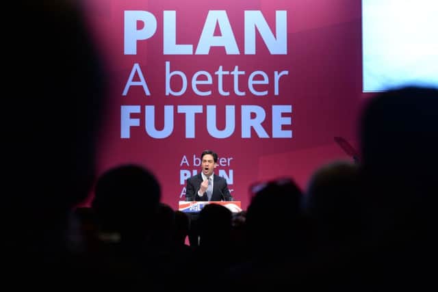 Labour Party leader Ed Miliband launches his party's manifesto at Grenada TV Studios in Manchester