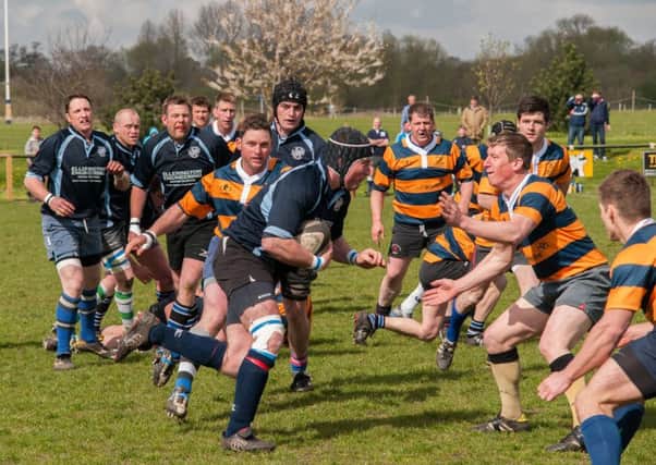 Action from last years game when Middleton (gold hoops) triumphed over Holderness (navy blue).  Pic: rfmequine