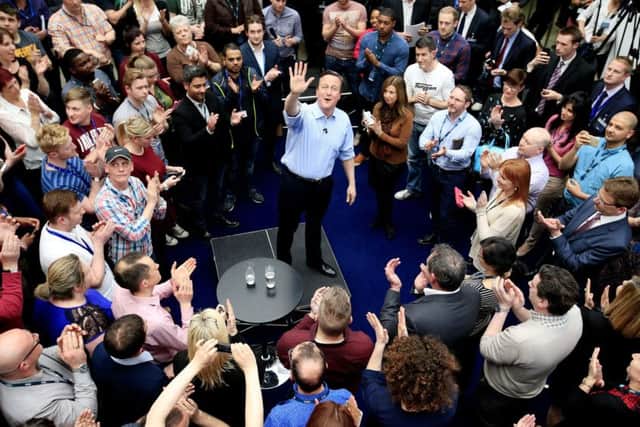 Prime Minister David Cameron during in a PM Direct question and answer session with employees at O2, Leeds.