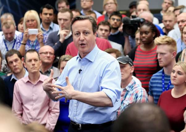 Prime Minister David Cameron during in a PM Direct question and answer session with employees at O2, Leeds earlier this week.