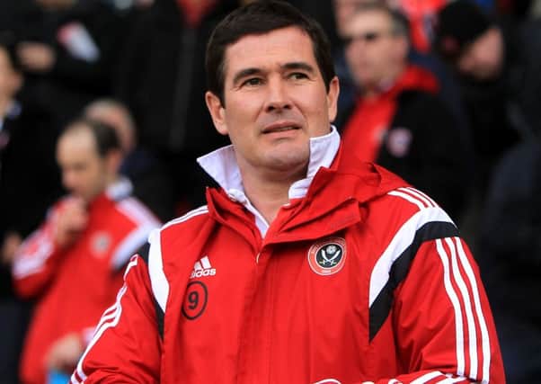 Sheffield United manager Nigel Clough during the Sky Bet League one match at Bramall Lane, Sheffield. PRESS ASSOCIATION Photo. Picture date: Saturday March 28, 2015. See PA Story SOCCER Sheff Utd. Photo credit should read: Simon Cooper/PA Wire. RESTRICTIONS: Editorial Use Only. No use with unauthorised audio, video, data, fixture lists, club/league logos or "live" services. Online in-match use limited to 45 images, no video emulation. No use in betting, games or single club/league/player publications.