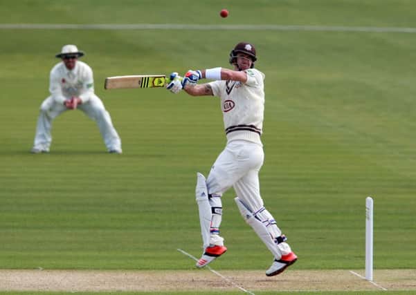 Surrey's Kevin Pietersen in action at the SWALEC Stadium.