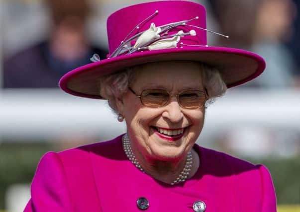 The Queen at the Dubai Duty Free Spring Trials Meeting at Newbury Racecourse.