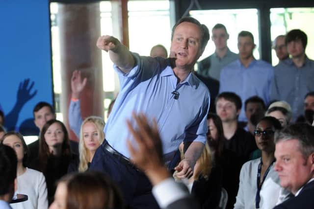 David Cameron takes questions at TPP in Horsforth this morning. Picture:Simon Hulme