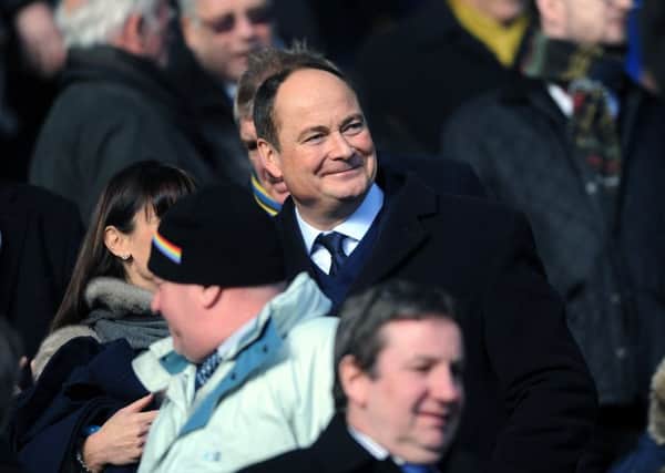 New Leeds United chairman Andrew Umbers at the Huddersfield Town game.