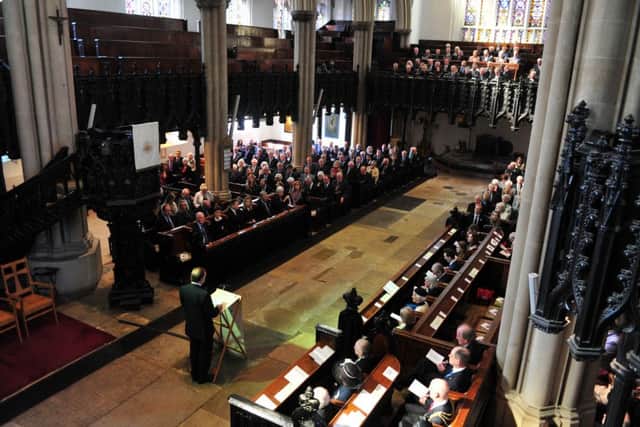The service for Victor Watson at Leeds Minster. Picture by Tony Johnson