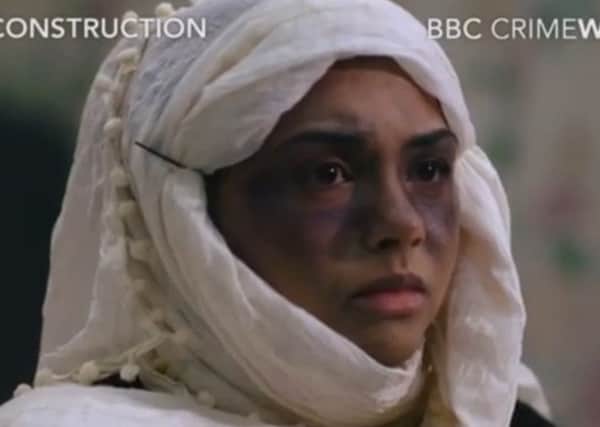 An actress in BBC Crimewatch reconstruction of Beeston rape.