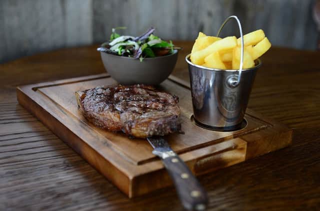 Rib-eye steak at the Hope and Anchor, South Ferriby