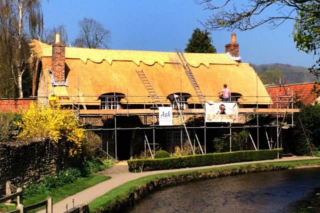 The thatched roof on the house in Thornton Le Dale is undergoing a refresh.