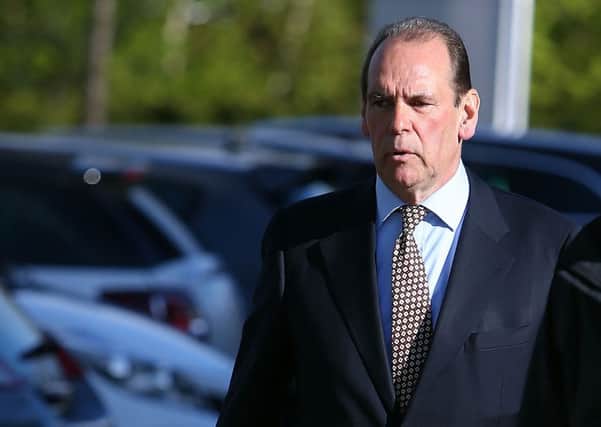 Former Chief Constable Sir Norman Bettison arrives to give evidence at the Hillsborough inquest in Warrington, on his role on the day of the 1989 FA Cup semi-final tragedy and in gathering police evidence for the Taylor Inquiry