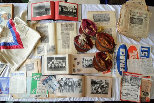 Sporting memorabilia belonging to former rugby player Les White