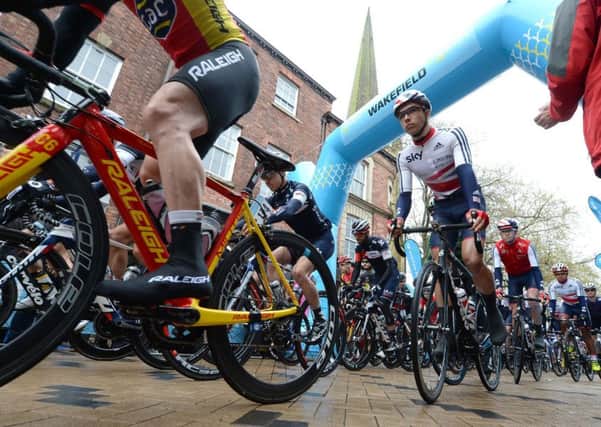 Riders leave the start of the third stage of the Tour de Yorkshire between Wakefield and Leeds. PIC: PA