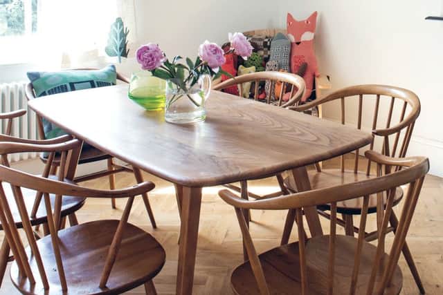 YP Life and Style captioned: Homes/Maker Spaces 
Donna Wilson's Ercol table andchairs were an eBay find