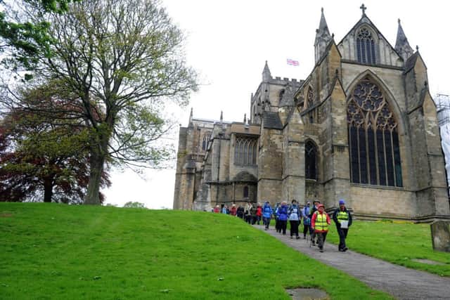 Womens' Institute walkers taking part in the 100 Feet evnt  on the Ripon Rowell walk.