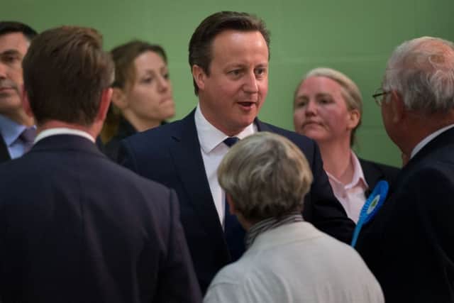 Prime Minister David Cameron arrives at at the Windrush Leisure Centre in Witney, Oxfordshire, to see the count of his constituency.