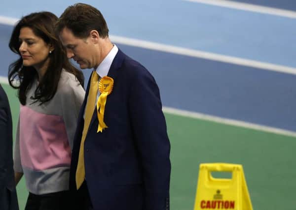 Nick Clegg and wife Miriam Gonzalez Durantez at the Sheffield Hallam count