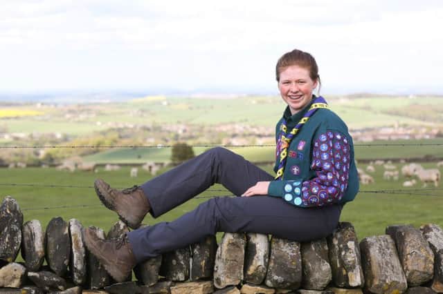 Hannah Hunt, 14, of Penistone has become the first scout in the UK to complete every badge.  Pic: Ian Hinchliffe/RossParry.co.uk
