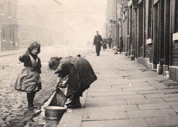 Children in the streets of Broomhall in Sheffield.