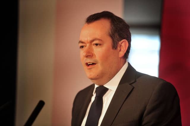 7 April 2015 ....... Michael Dugher, at the launch of Labour's local government campaign at The Tetley Gallery, Hunslet Road, Leeds.TJ100785j Picture Tony Johnson