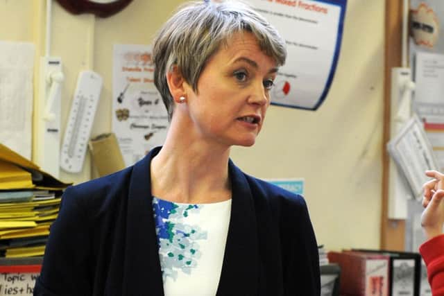 Shadow home secretary Yvette Cooper during a visit to Stanville Primary School, Birmingham