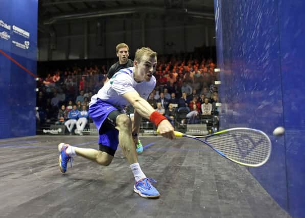 Nick Matthew, on his way to victory over Mathieu Castagnet. Picture: squashpics.com