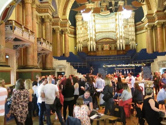 A packed hall and lots of wine at the Leeds Wine Festival