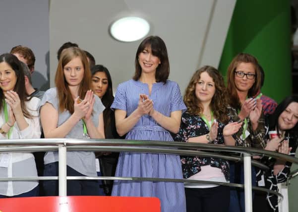 Samantha Cameron pictured at Asda's head office in Leeds during the election campaign