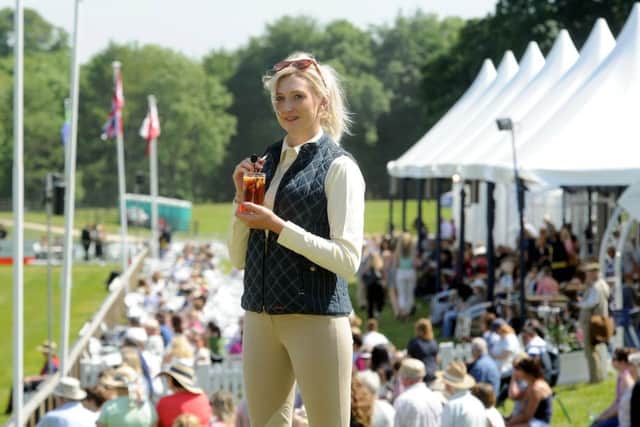 Emma Wilkinson, 21, of Skipton, enjoying the event whilst cooling down with her glass of Pimms in the afternoon sun.