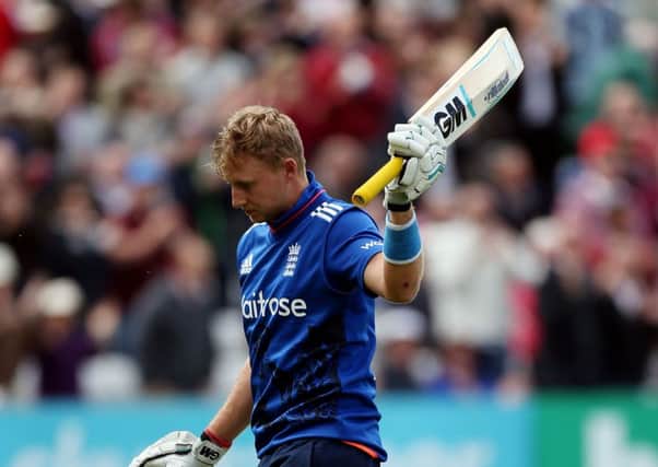 Joe Root acknowledges the Edgbaston crowd after departing for a rapidfire 104  in Englands astonishing one-day international win over New Zealand on Tuesday (Picture: David Davies/PA).