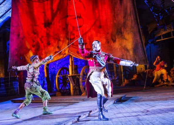 This year has seen a number of new productions of Peter Pan, including this one at Regent's Park Open Air Theatre with Hiran Abeysekera as Peter Pan and David Birrell as Captain Hook.