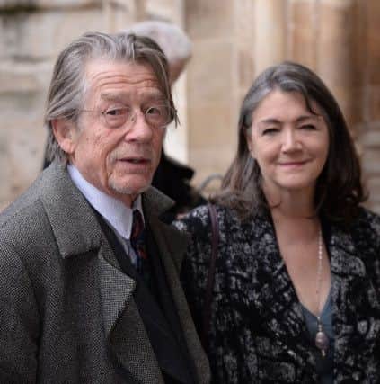 Sir John Hurt and his wife Anwen Rees-Myers at the memorial service for Lord Richard Attenborough in March this year
