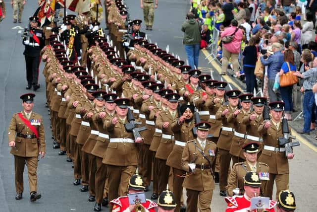 The Yorkshire Regiment Freedom Parade along Skipton High Street. Picture by Tony Johnson