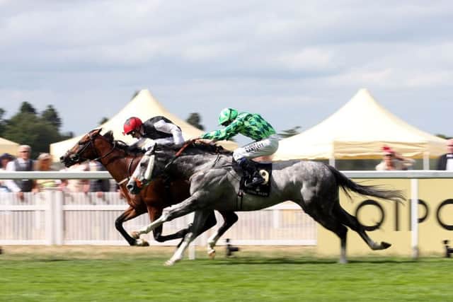 Yorkshire's The Grey Gatsbyand jockey Jamie Spencer are just pipped to the line in the Prince Of Wales's Stakes (British Champions Series) by Free Eagle and Pat Smullen  on day two of  Royal Ascot. Picture: David Davies/PA