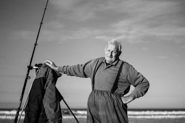 0083 - Fisherman Bill Stocker takes part in the Jim Maidens Memorial Fishing Competition, Saltburn, Cleveland.
