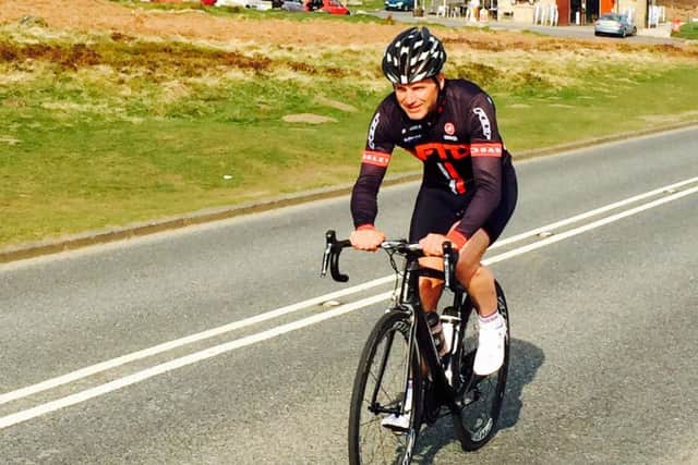Simon Gueller in the saddle in training in Ilkley