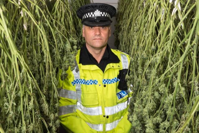 Inspector Ian Williams at the cannabis factory in Horbury