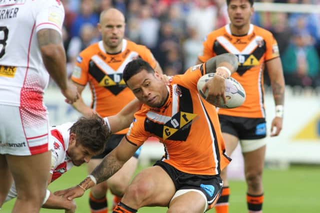 Benny Roberts in action for Castleford Tigers in their Super League victory over St Helens (Picture: Andy May).