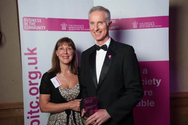 L-R: Kath Myers, chair of the BITC Yorkshire and Humber Advisory Board with Richard Flint, CEO of Responsible Business of the Year finalist Yorkshire Water