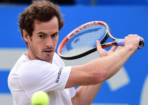 Andy Murray on the way to victory against Serbia's Victor Troicki