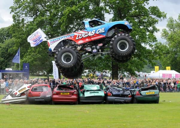Big Foot in action during the Yorkshire Post Motor Show at Harewood House