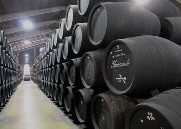 Fino and manzanilla sherries are aged for years in barrels.