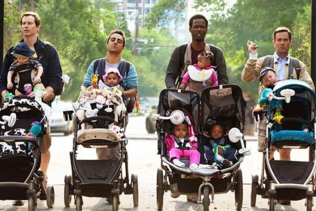 The world of men who look after children was explored in the hit film What to Expect When You're Expecting. Picture credit: Lionsgate Films