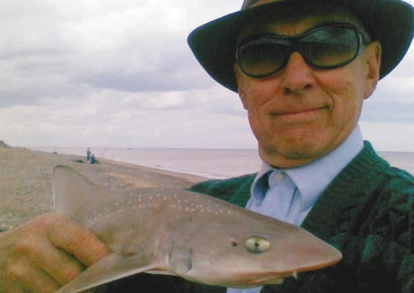 Stewart Calligan with the smooth hound he caught in the North Sea near Spurn.
