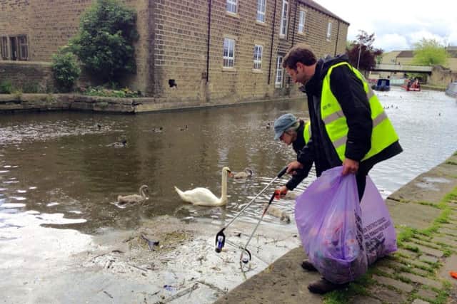 CPRE members held a litter pick in Skipton on Sunday.
Pictured: Bruce McLeod and Naomi Wallace