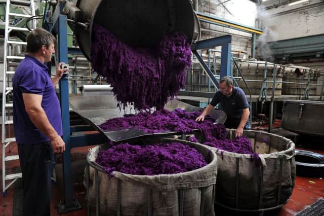 The process begins with dying and washing the wool at Abraham Moon & Sons Ltd, Guiseley.  Picture: Bruce Rollinson