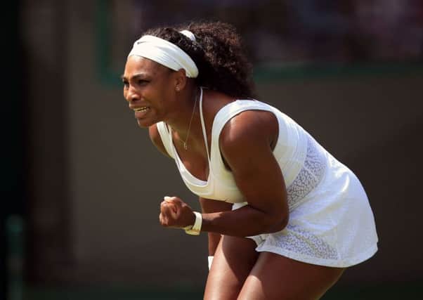 Serena Williams celebrates against Margarita Gasparyan.