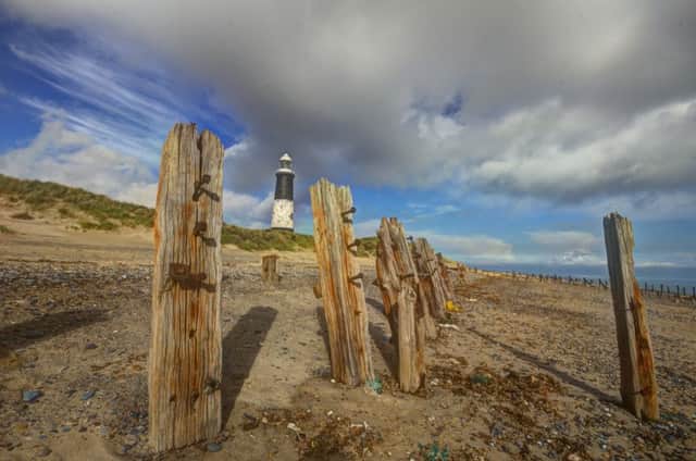 A photograph of Spurn Point lighthouse captured by John Leigh of Sheffield.