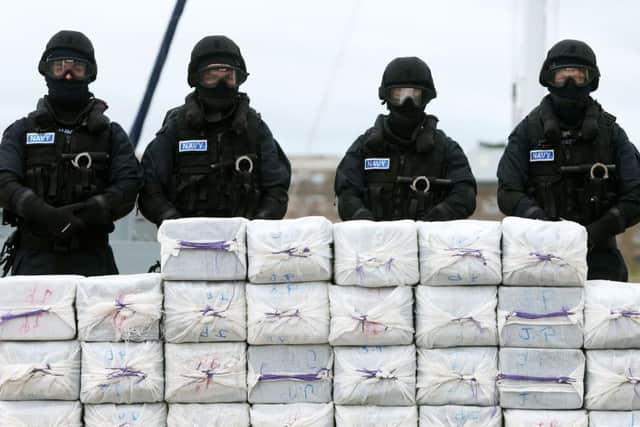£62.5 million worth of cocaine was taken from onboard the yacht Makayabella in Haulbowline naval base, Cobh, Co Cork after the Irish Navy intercepted the vessel